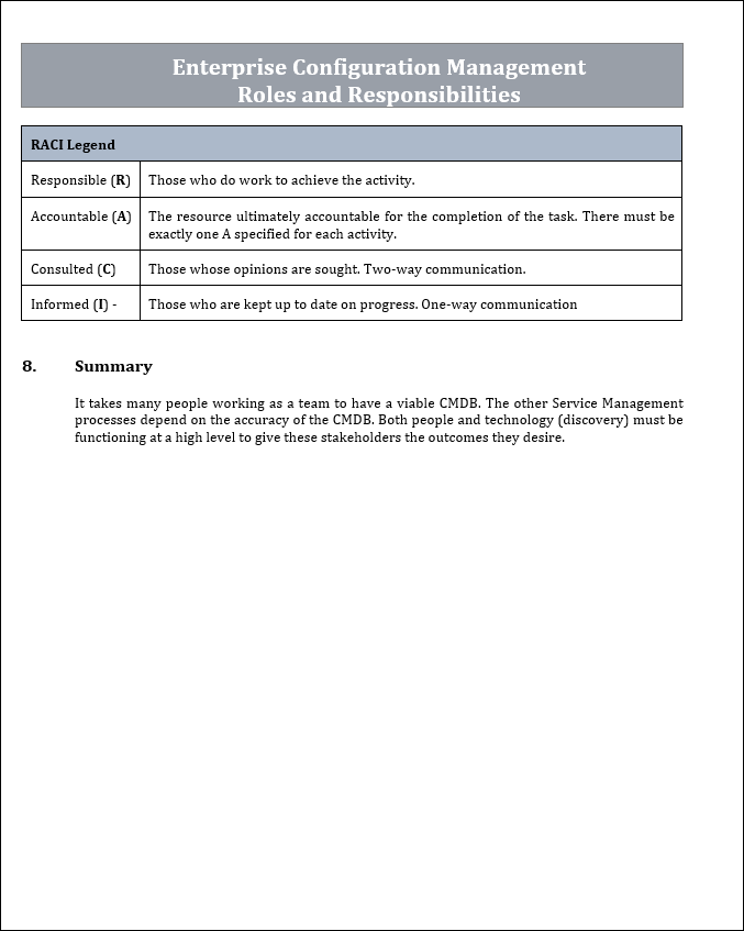 Configuration Rationale Document Configuration Management RACI – ITSM Docs - ITSM Documents & Templates