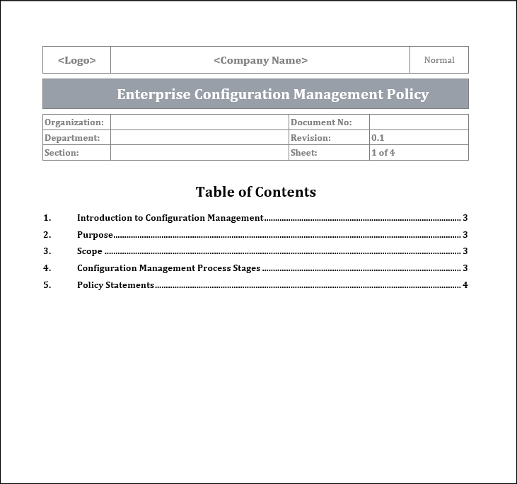 Configuration management policy 