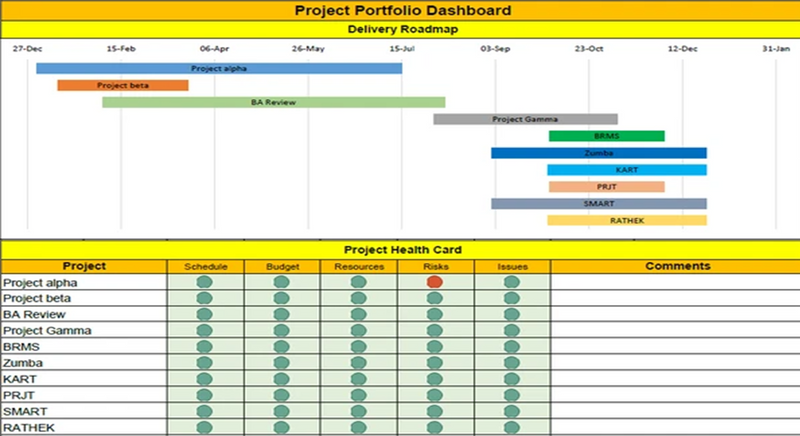 Excel Portfolio Project Dashboard