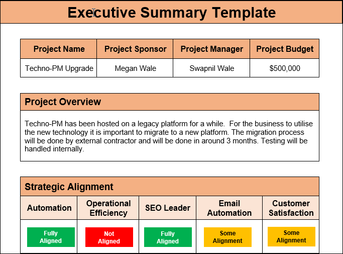 Executive Summary Template Word