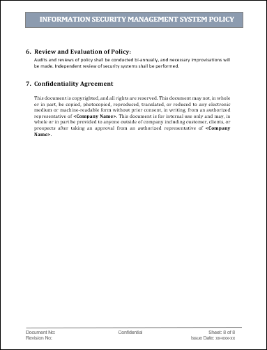 ISMS Policy Template, Information Security Management System 