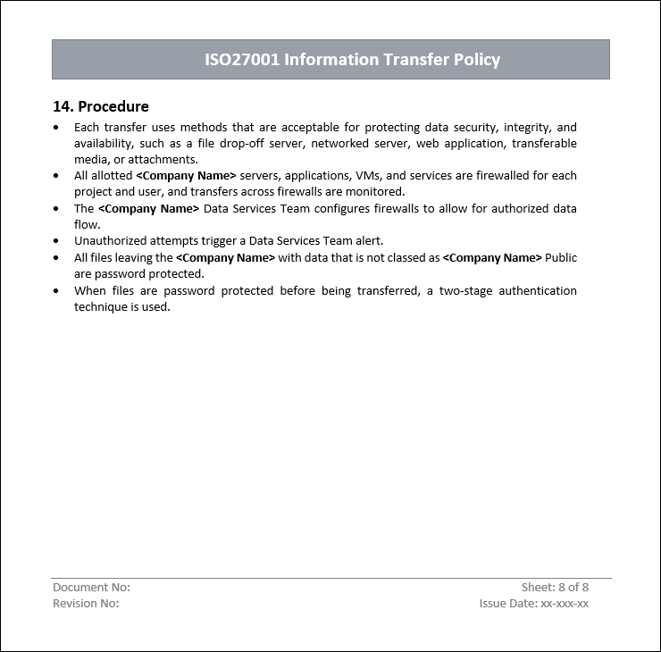 Information transfer policy