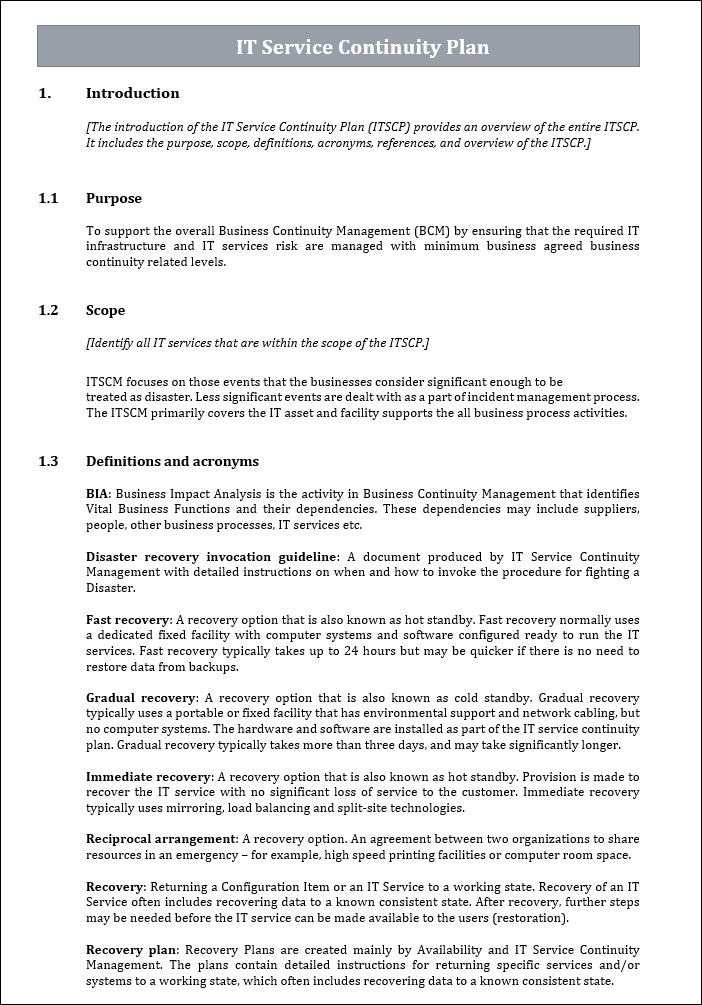 Multi Service Document Service Management Templates Bundle – ITSM Docs - ITSM Documents ...