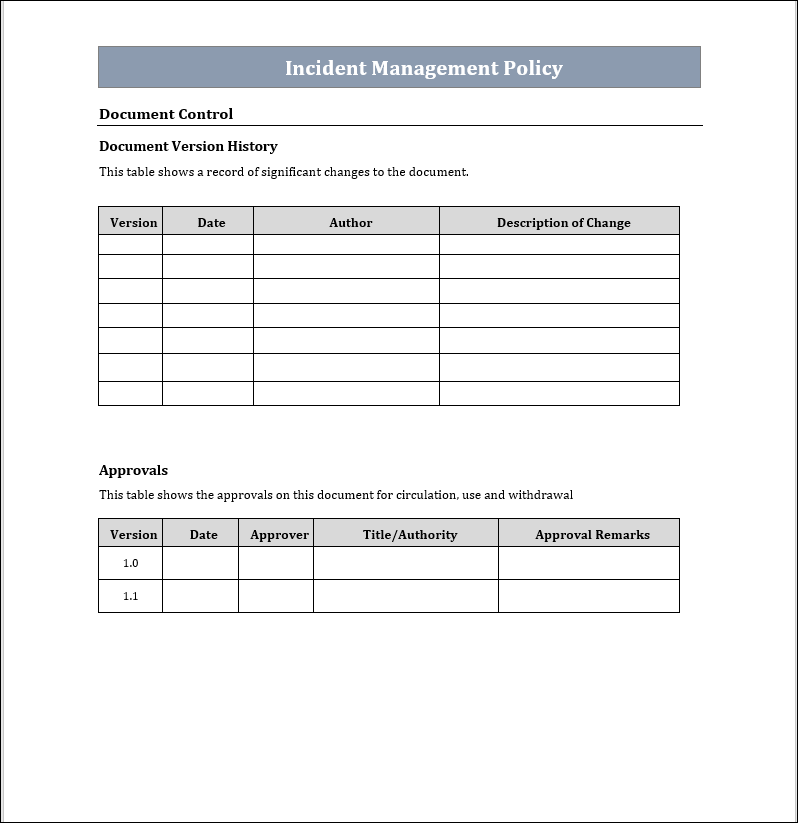 Incident Management Templates Bundle ITSM Docs ITSM Documents