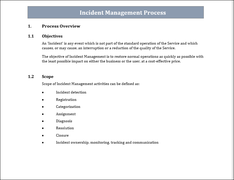 Incident Management Process Overview