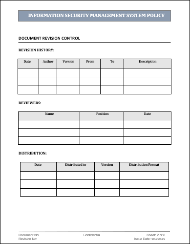 Information Security Management Template, Information Security Management Systems