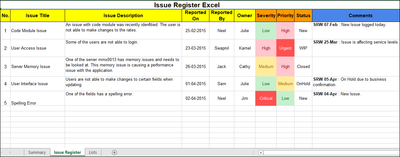 What is an Issue Log? Download Issue Log Template Excel – ITSM Docs ...