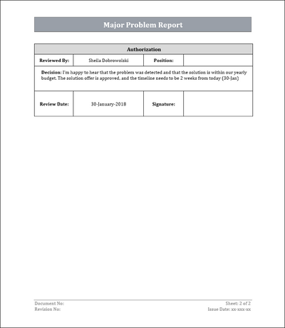 Major problem report template – ITSM Docs - ITSM Documents & Templates