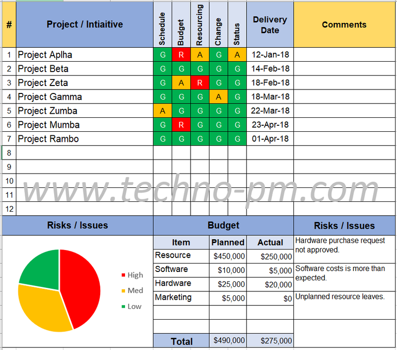 Program Status Report Template 