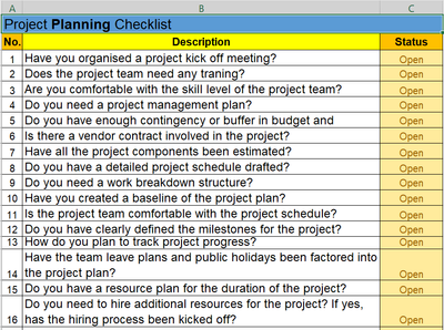 Project Management Checklist Template – ITSM Docs - ITSM Documents ...