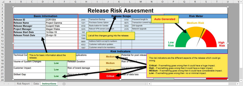 Project Risk Matrix Instructions