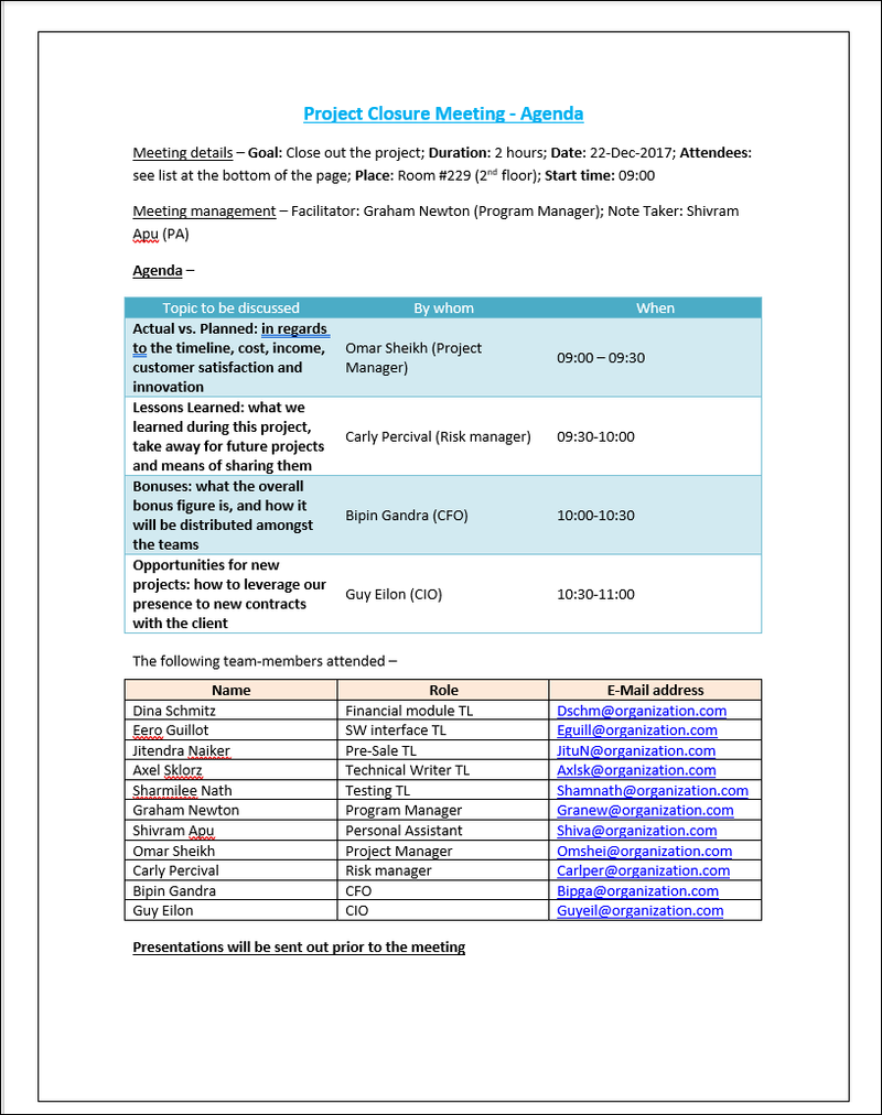 Meeting Templates (21 Templates) – ITSM Docs - ITSM Documents & Templates