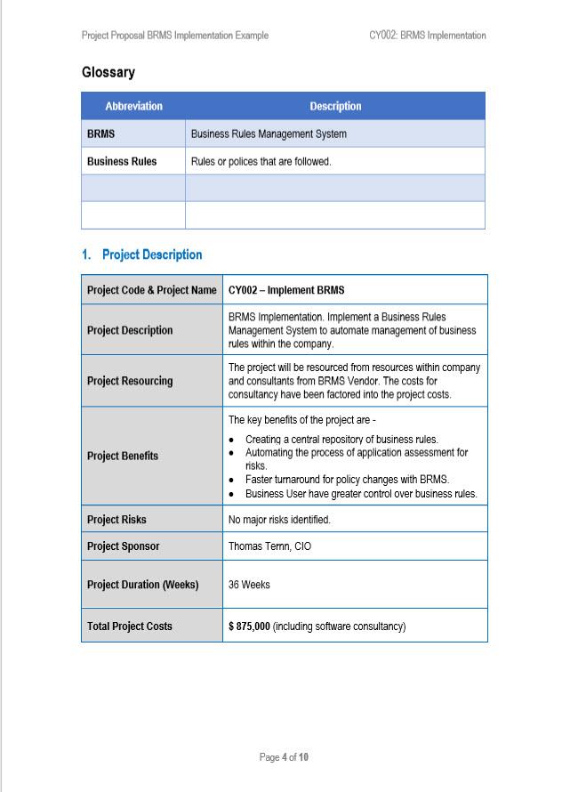 Itsm Rfp Project Proposal BRMS Implementation Template – ITSM Docs - ITSM ...