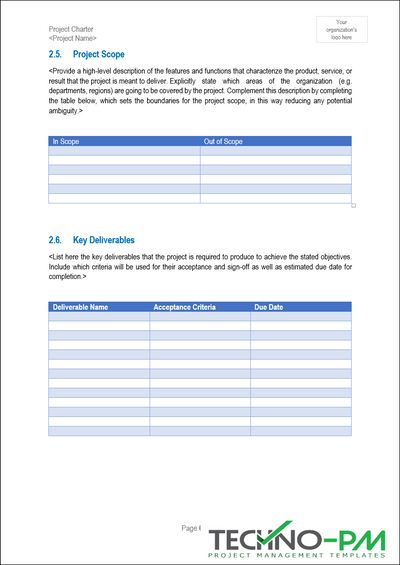 Project Charter Scope