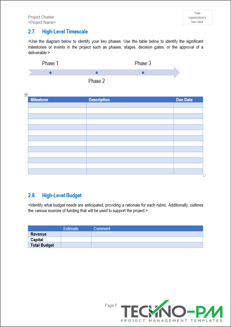 Project Charter High Level 