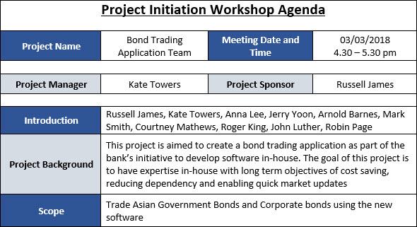 Project Initiation Workshop Agenda
