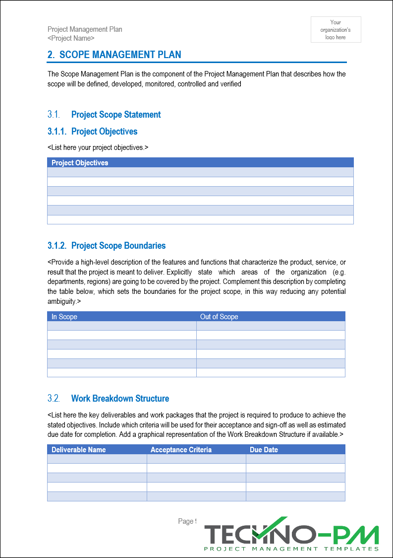 Scope Management Plan