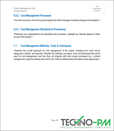 Project Management Plan Template Word