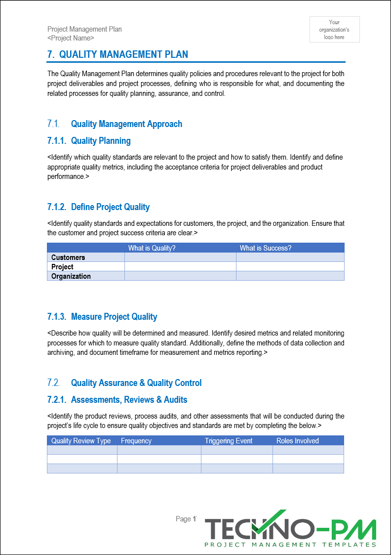 Quality Management Plan