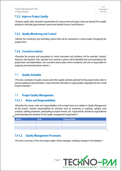 Pm Plan Example Project Management Plan (PMP) Template – ITSM Docs - ITSM Documents ...