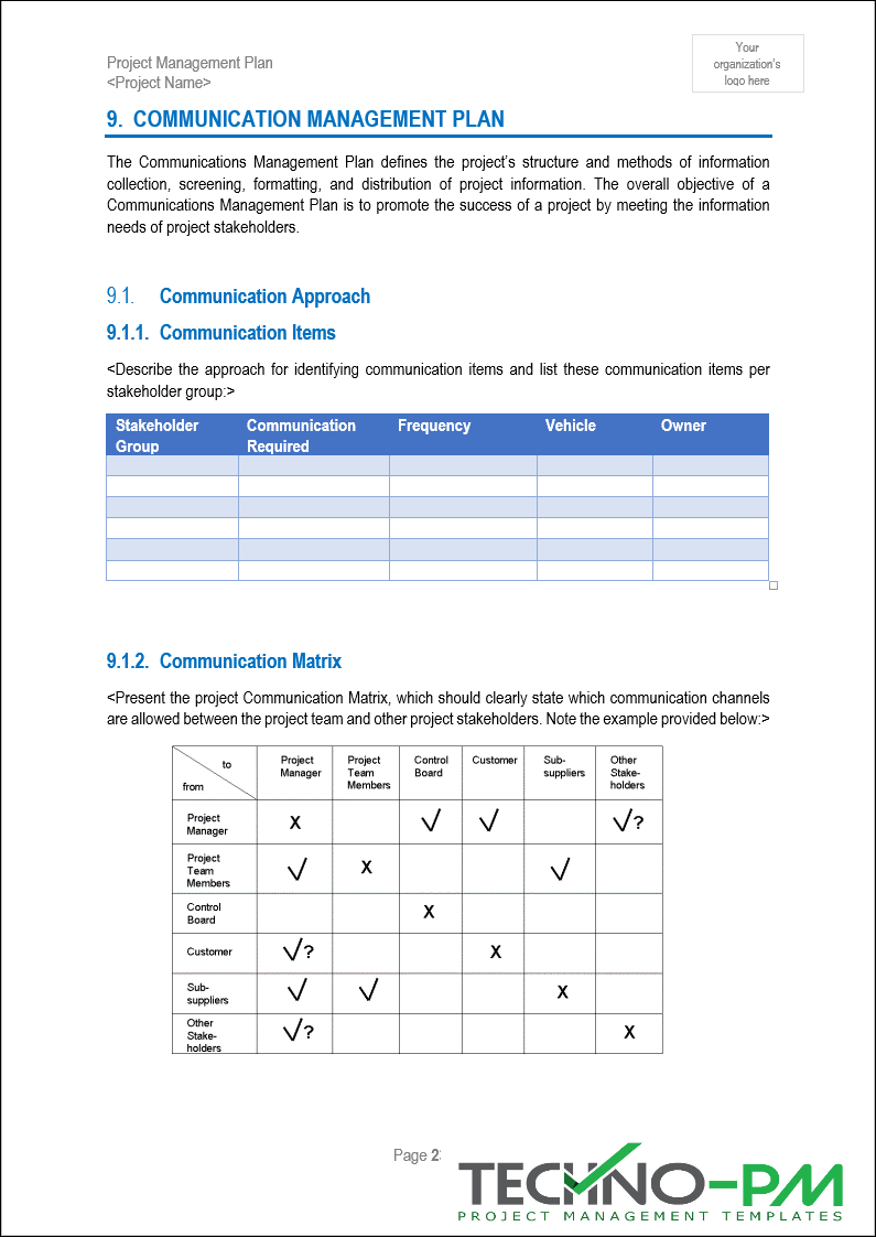 Pm Plan Example Project Management Plan (PMP) Template – ITSM Docs - ITSM Documents ...