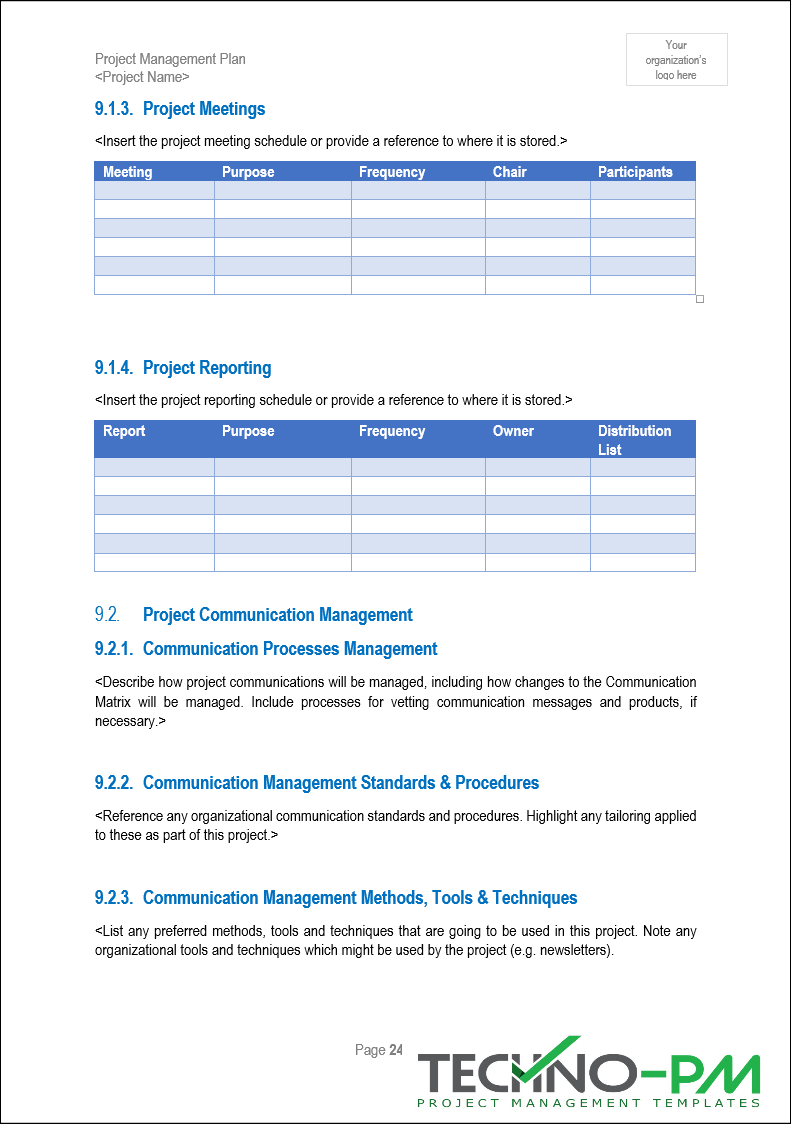 Project Management Plan (PMP) Template – ITSM Docs - ITSM Documents ...