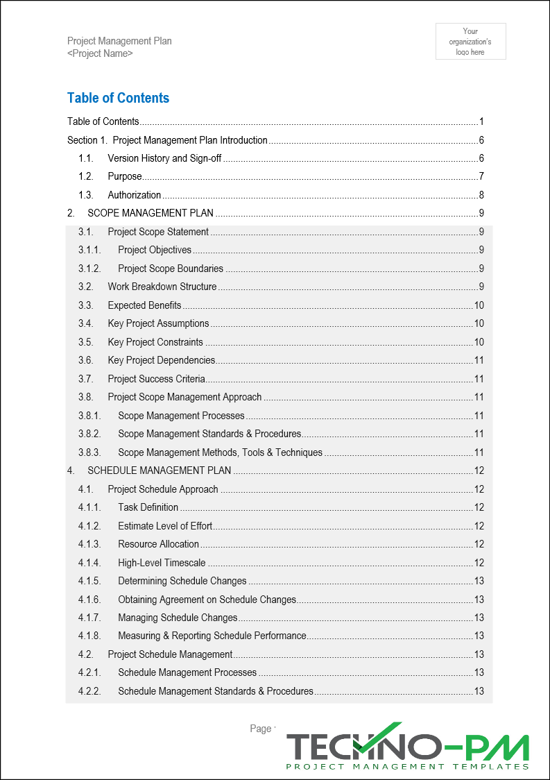 PMP Contents