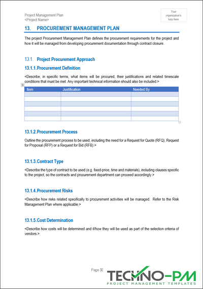 Procurement Management Plan 