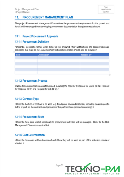 Procurement Management Plan