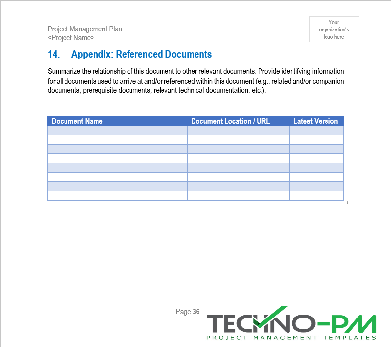 Project Management plan Referenced Documents