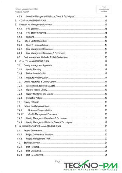 PMP Table of Contents