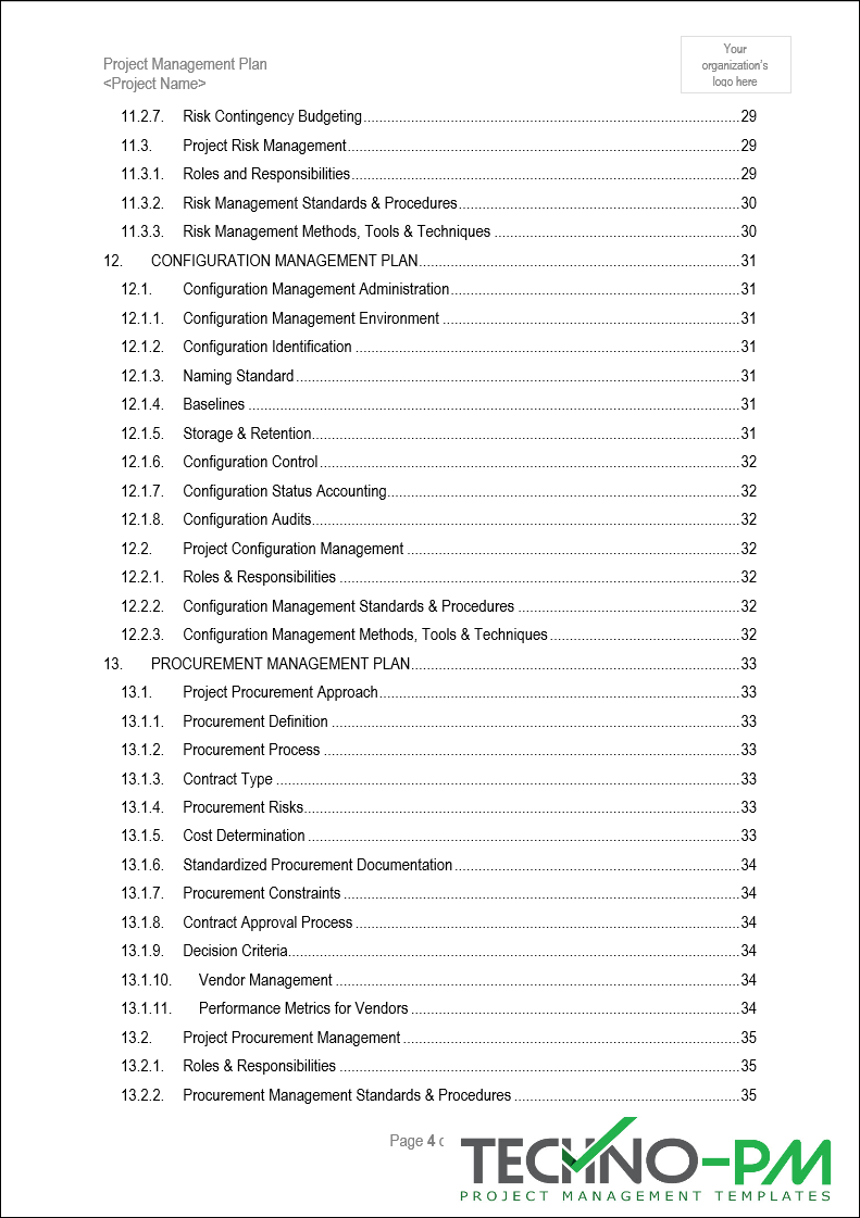 Pm Plan Example Project Management Plan (PMP) Template – ITSM Docs - ITSM Documents ...