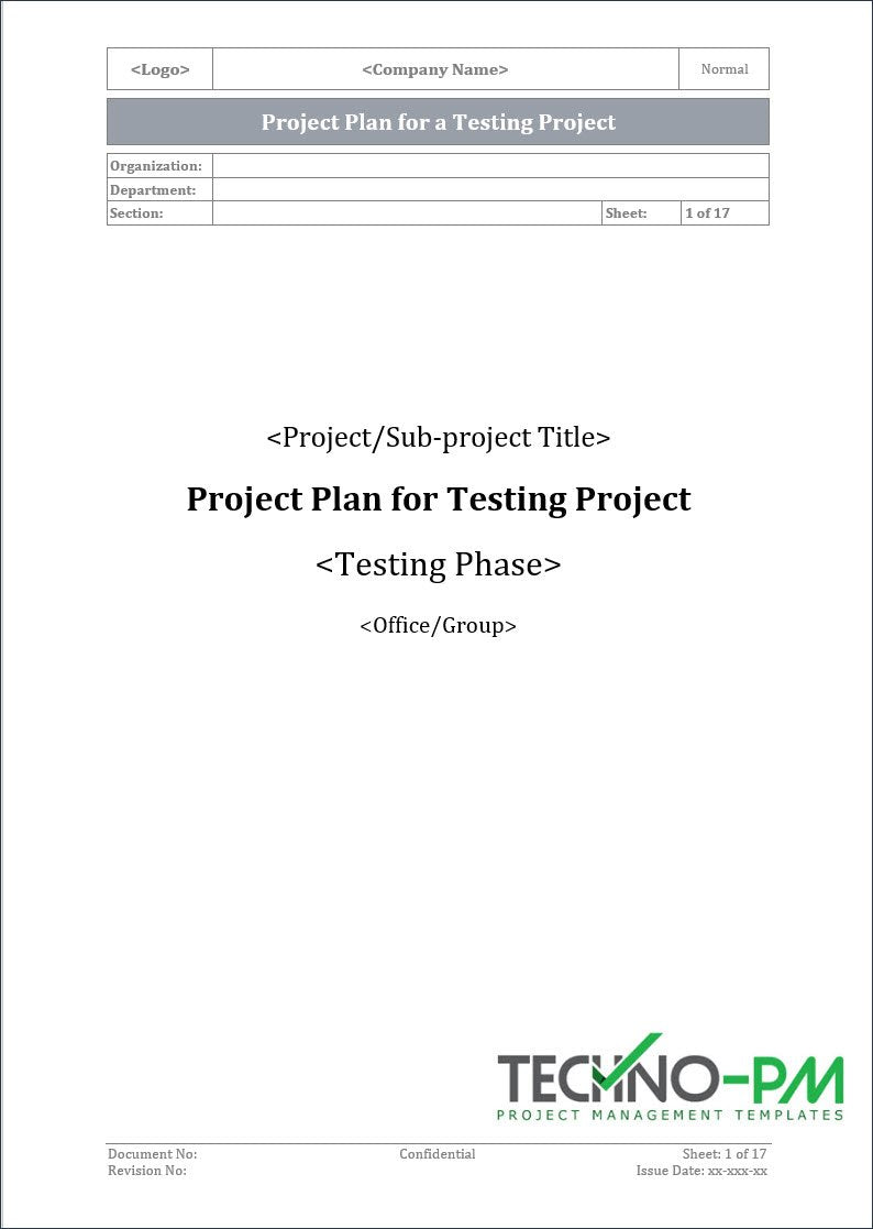 Project Plan for a Testing Project