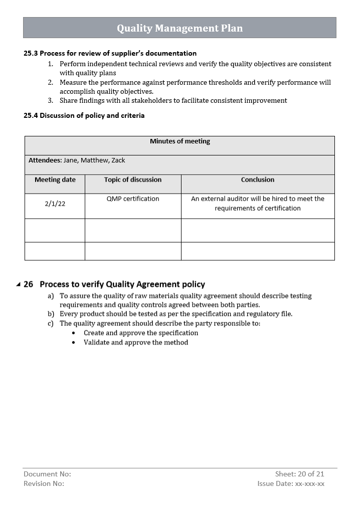 Example Qmp Document ISO 9001 Bundle – ITSM Docs - ITSM Documents & Templates
