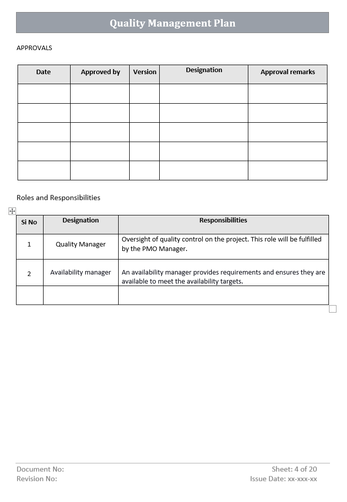 Example Qmp Document ISO 9001 Bundle – ITSM Docs - ITSM Documents & Templates