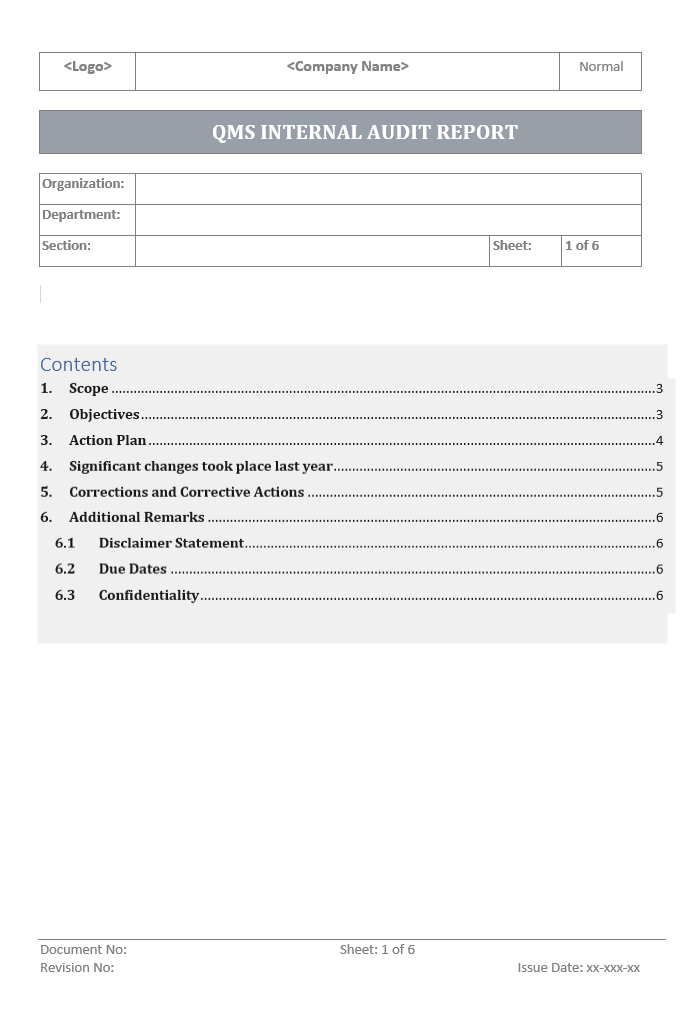 Qms Internal Audit Report.pdf ISO 9001 Bundle – ITSM Docs - ITSM Documents & Templates