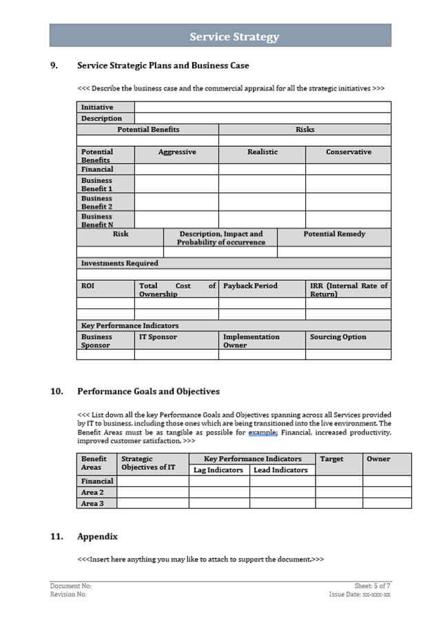 service strategy template, service strategy