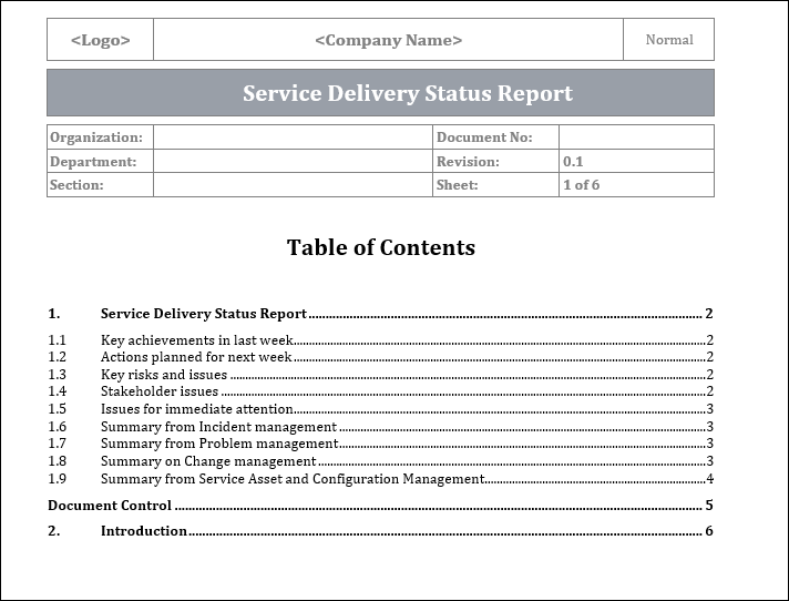 Service Management Templates Bundle – ITSM Docs - ITSM Documents ...