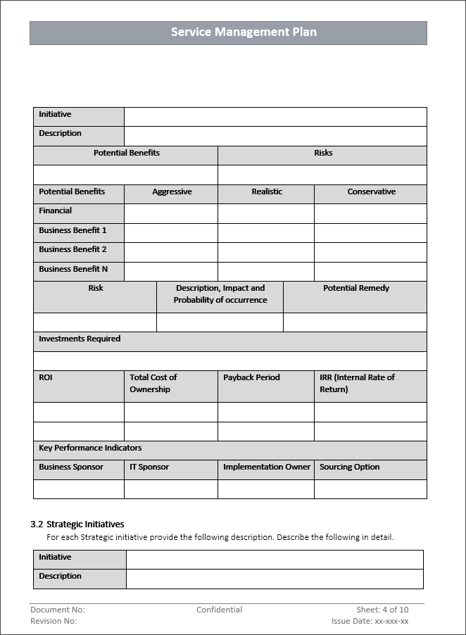 Service Performance Management Template Service Management Plan Template – ITSM Docs - ITSM Documents & Templates