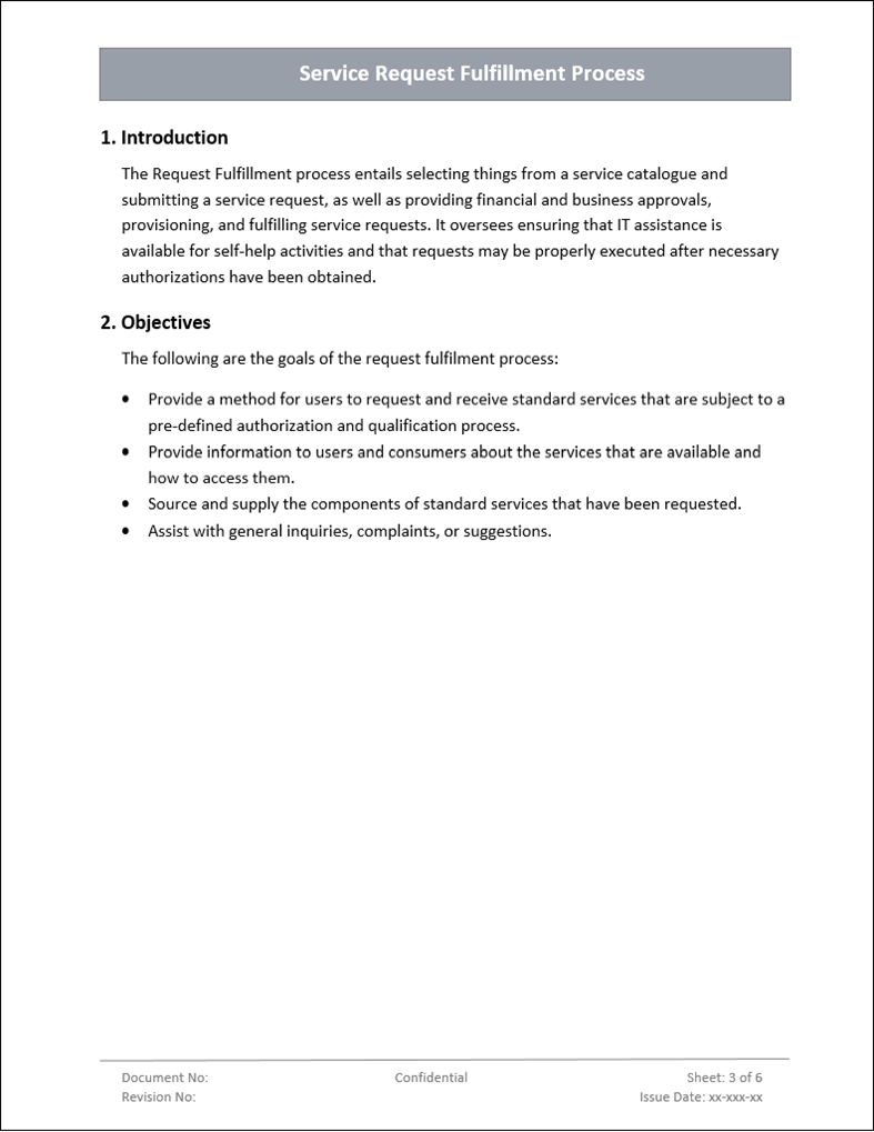 Rep Example Request Service Request Fulfillment Process – ITSM Docs - ITSM Documents ...