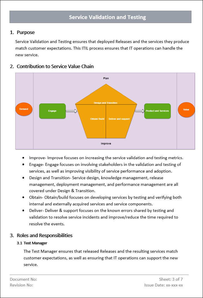 Service Validation Exercise Service Validation and Testing – ITSM Docs - ITSM Documents & Templates