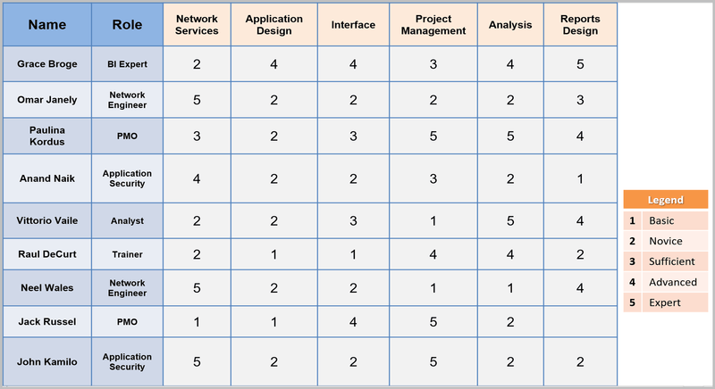 Skills Matrix PPT