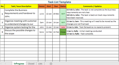 Task Control Design Template Task Management Excel Template – ITSM Docs - ITSM Documents & Templates