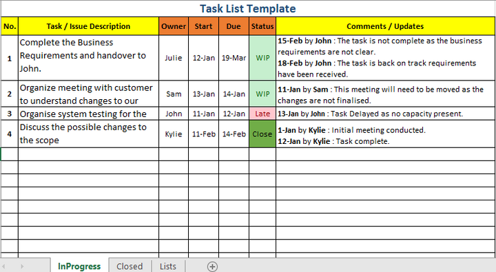 Excel Task Tracker Template Team To Do List Template | Excel Task