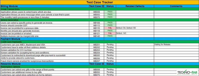 Test Case Tracker 