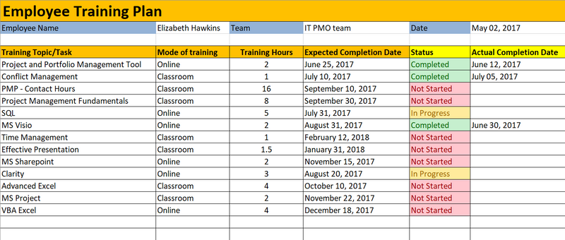 Excel Training Template