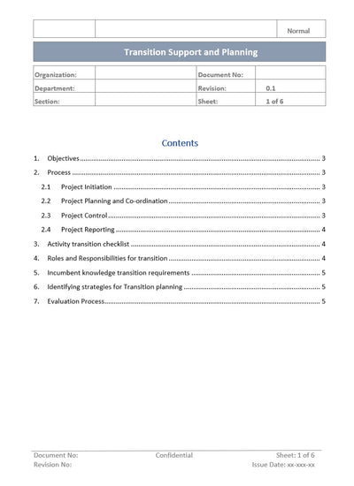 Transition support and planning