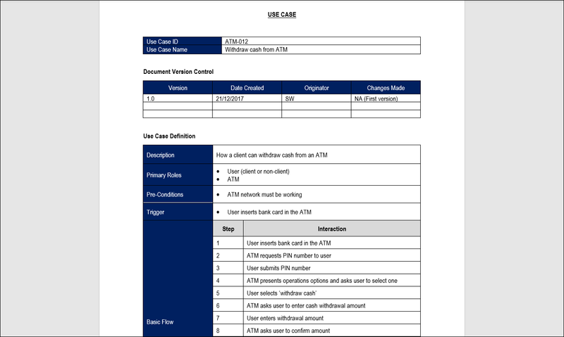 Use Case Template, Use case