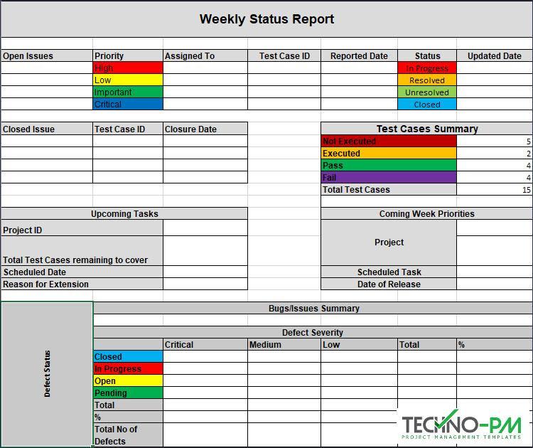 Weekly Status Report Template 