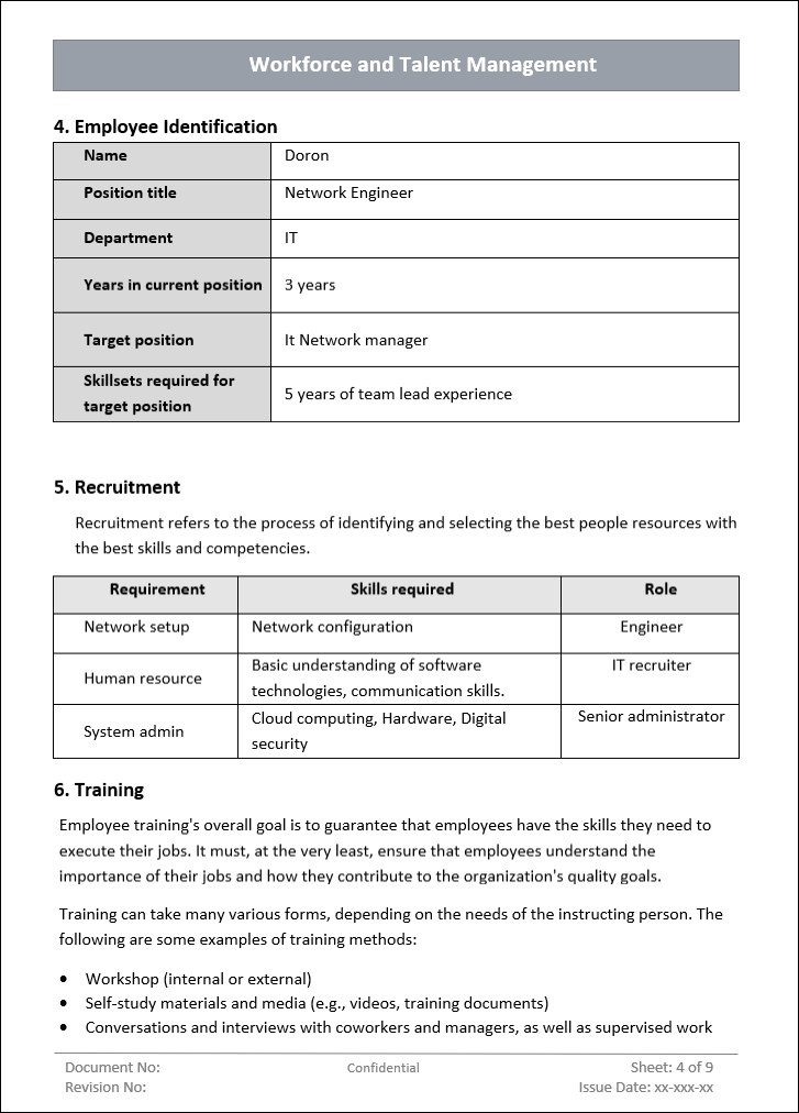 Workforce and Talent Management Process Template